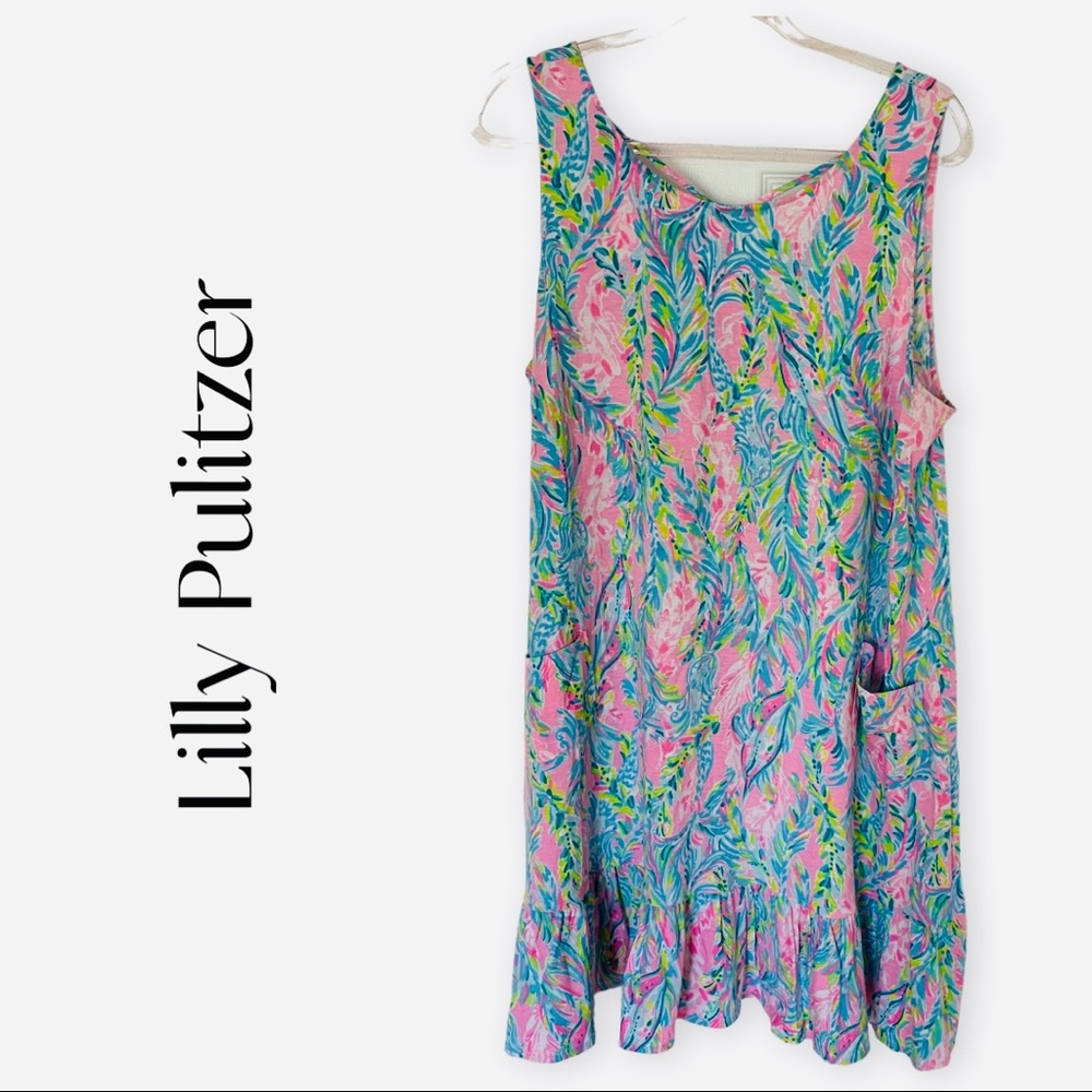Lilly Pulitzer Criss Cross Back Tank Dress Size XXL
